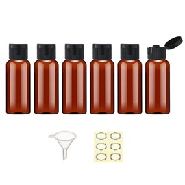 Apstaqeoo 6 Pack 50ml Plastic Travel Bottles with Flip Top Empty Squeeze Bottles, Refillable Travel Container with 1 Funnel and 6 Labels, TSA Approved for Liquids, Lotion