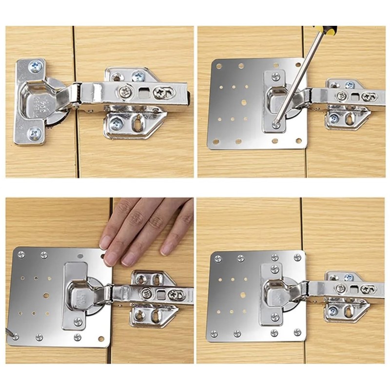 Cabinet Hinge Repair Plate 4 Pieces Repair Kit for Cabinet