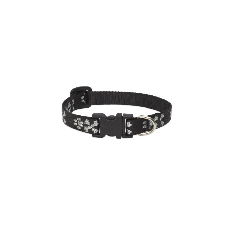 LupinePet Originals 1/2" Bling Bonz 8-12" Adjustable Collar for Small