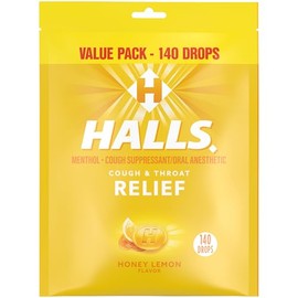 Halls Halls Relief Honey Lemon Cough Drops, Value Pack, 140 Drops