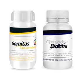 Gomitas Probioticos 110 pzas + biotina 90 Capsulas