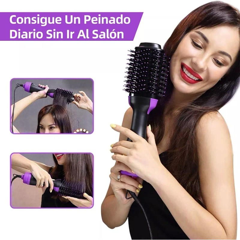 Silver Access Secadora De Pelo Cepillo Peine Alisador Aire Secado