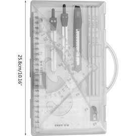 Juego de Geometría Profesional de Brújula de Metal, Juego de Geometría de Brújula, Juego de Geometría Profesional para Artistas y Estudiantes, Herramientas de Dibujo, Suministros de Dibujo (Azul)