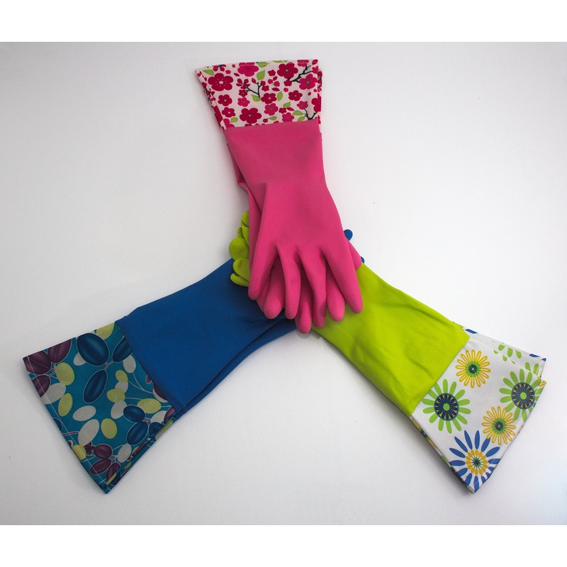 P:31 Maison Reusable Waterproof Household Latex Cleaning Gloves, Long Cuff,