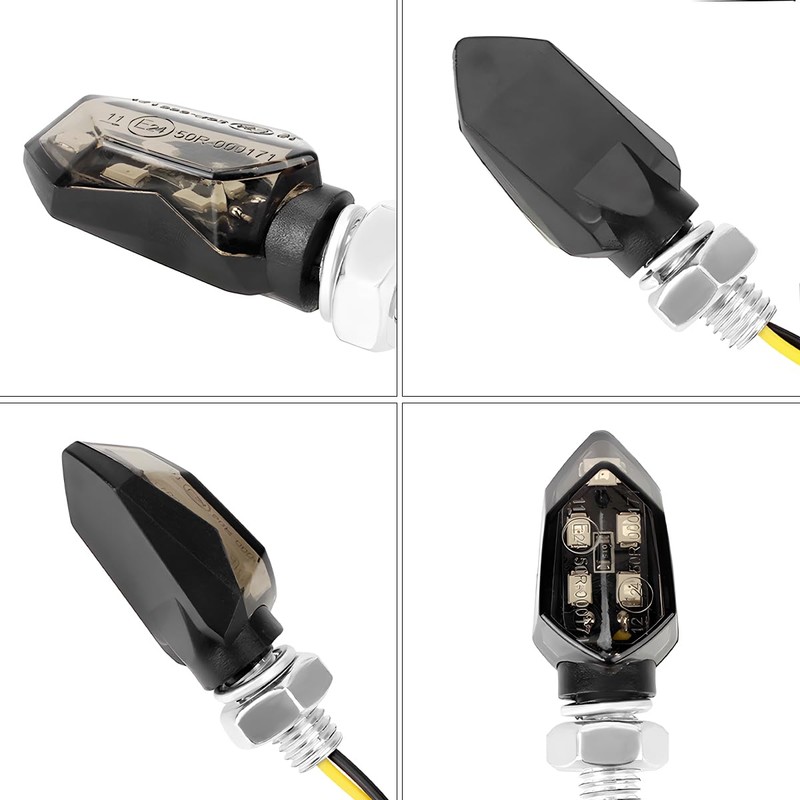 Suevut Set of 4 LED Motorcycle Indicators, E-Approved 12 V
