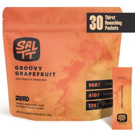 Keto Chow Keto Chow SALTT Electrolytes Powder Flavored Drink Mix - Groovy Grapefruit - 30 Hydration Packets - Magnesium, Potassium, Sodium, Trace Minerals - Zero Sugar & Gluten Free - Travel Essentials