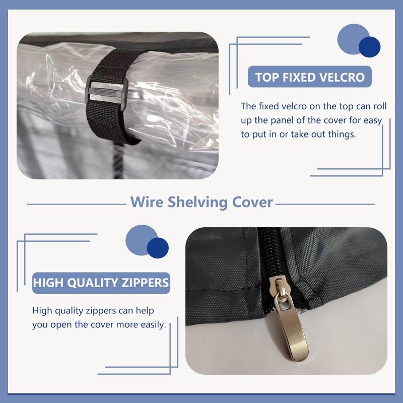 Exokugo Wire Shelf Cover,600D Heavy Duty 100% Waterproof Shelf Covers