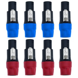 Arklove Heavy Duty Speaker Wire connectors speakon Adapter Cable Connector 4 pin Twist Lock Plug Crown Amplifier with speakon nl4fc nl4fx nlt4x nl2fc 8pack