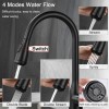 Bathroom Sink Faucet Matte Black High Arc Design Dual Handles