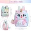 Balakaka Unicorn Cat Backpack Purse Set Plush Backpack Mini Shoulder