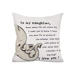 Best Daughter Gifts from Mom Dad to My Daughter Throw Pillow Covers for Bed Couches Daughters Birthday from Mom Dad I Love You Cushion Cover Case Pillowcase for Daughters