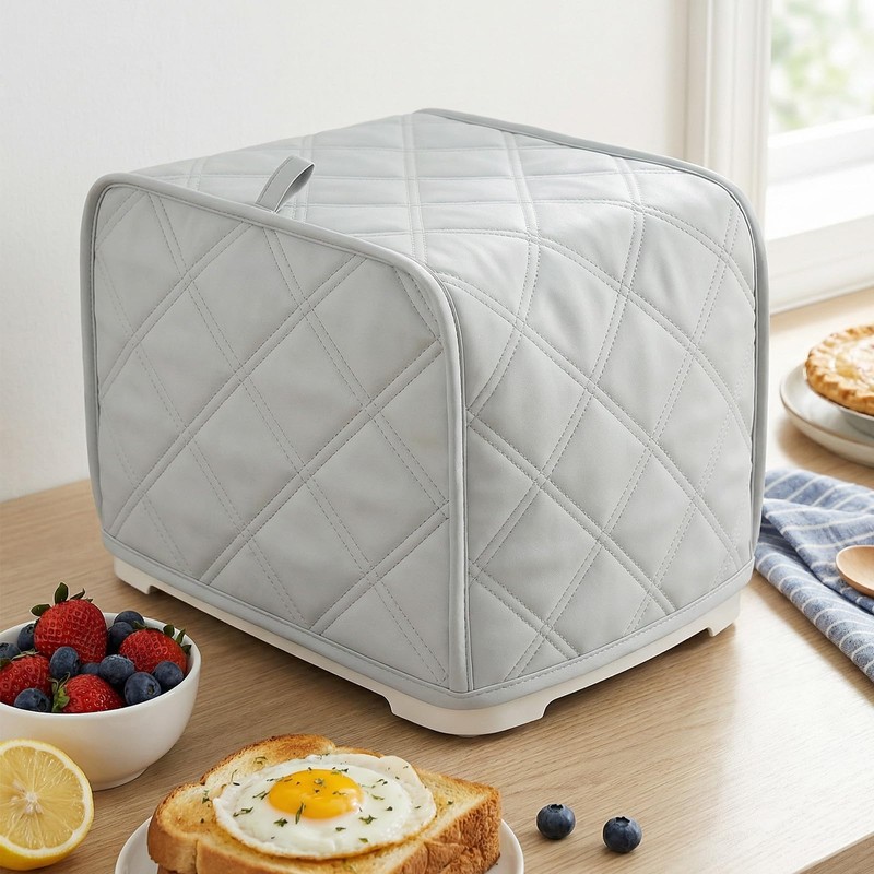 1-Pack 2 slice Toaster Cover, Polyester Fabric Quilted Two Slice
