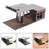 MagiDeal 1/64 1/72 Scale Gas Station Model Building Collection Ornaments