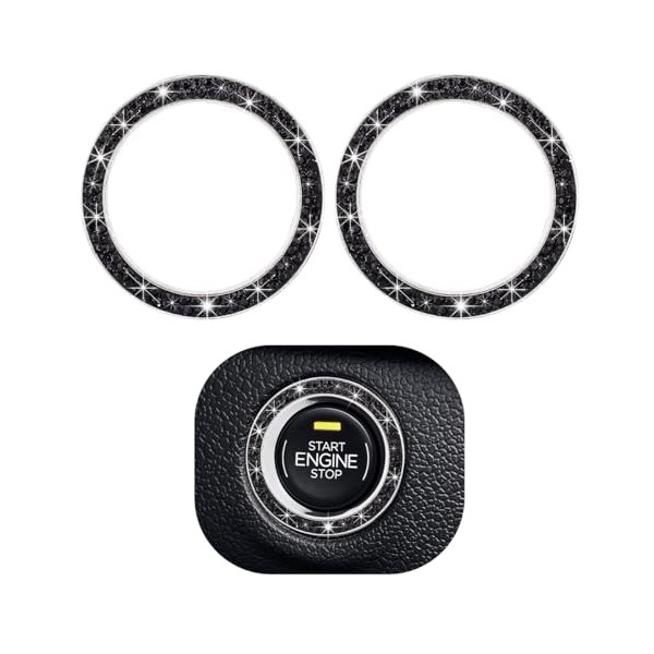 Gasedin Gasedin 2 PCS Car Engine Start Stop Decoration Ring,