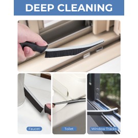 Cleangor Crevice Cleaning Brushes, Cleaner Scrub Brush Tool for Hard to Reach Tight Space, Home Essentials, Cleaning Supplies for Shower, Bathroom, Kitchen, Toilet, Window