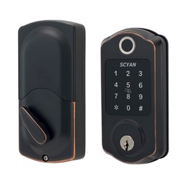Smart Deadbolt Lock, SCYAN D7 Fingerprint Deadbolt with Touchscreen Keypad, Keyless Entry Door Lock, Auto Locking, for Home, Airbnb, rental house (Aged Bronze)