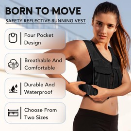 Running Vest, Adjustable Running Phone Holder, Reflective Running Vest with Waterproof Phone Pouch and 500ml Soft Flask Pocket, Hydration Vest for Running, Hiking, Fitness, and Climbing(Large)