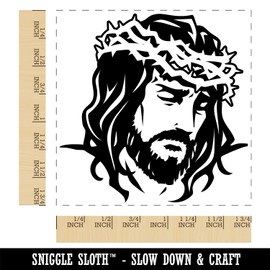 Jesus Christ Religious Christian Cross God Square Rubber Stamp for Stamping Crafting - 1.75in Medium