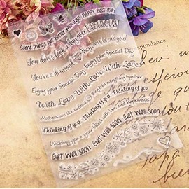 Welcome to Joyful Home 1pc Get Well Soon Sentiment Rubber Clear Stamp for Card Making Decoration and Scrapbooking