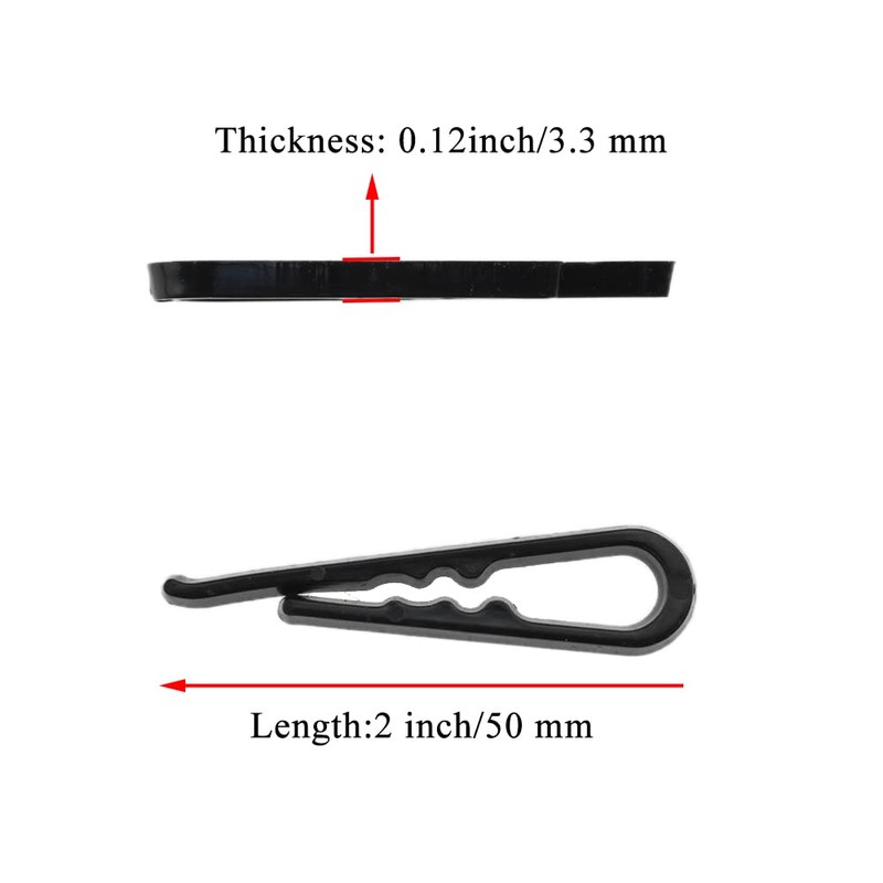 HAHIYO 2inch/50mm 120Pcs Black Plastic U Shape Alligator Clip, Clothespin