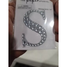 THE PAPER STUDIO Bling Monogram Sticker Letter S ST1