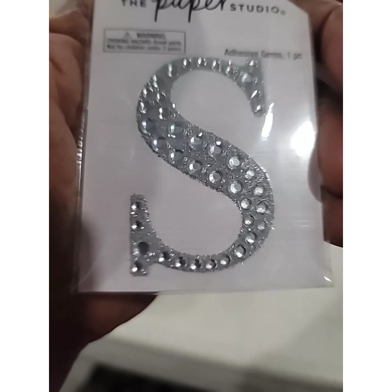 THE PAPER STUDIO Bling Monogram Sticker Letter S ST1
