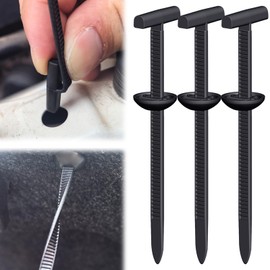 100+100Pcs Nylon Universal Cable Tie Buckles Nylon Zip Ties Holders Kit Heavy Duty Automotive Zipper Clips Double-Side Self-Locking T Rivet Zip Ties Set for Car Repairs, Garden & Goods Shelves