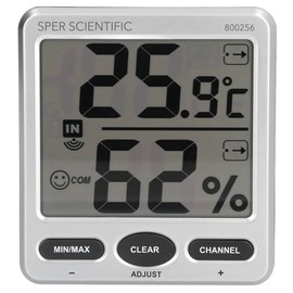 Sper Scientific 8 Channel Wireless Indoor/Outdoor Humidity & Temperature Monitor Set 800256 – Large LCD Display & Wireless Remote Sensors - Multi-Sensor Thermo-Hygrometer for Home Greenhouse Warehouse