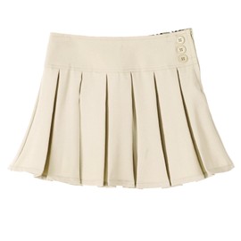 Bienzoe Girls School Uniform Skirt: Kids Adjustable Waist Pleated Dance Skort 5 Khaki