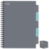 A4 Project Notebook 5 Dividers Twin Wire Soft Cover Grey