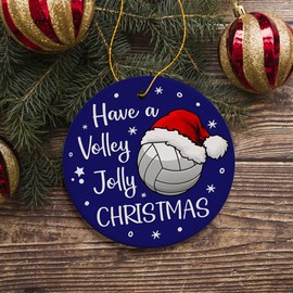 Sports Themed Christmas Ornaments - Have a Volley Jolly Christmas Volleyball Ornament