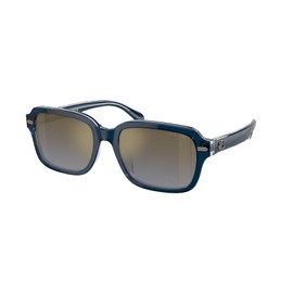 Coach HC8388U Universal Fit Sunglasses, Dark Blue/Light Blue/Blue Gradient Mirrored, 56 mm