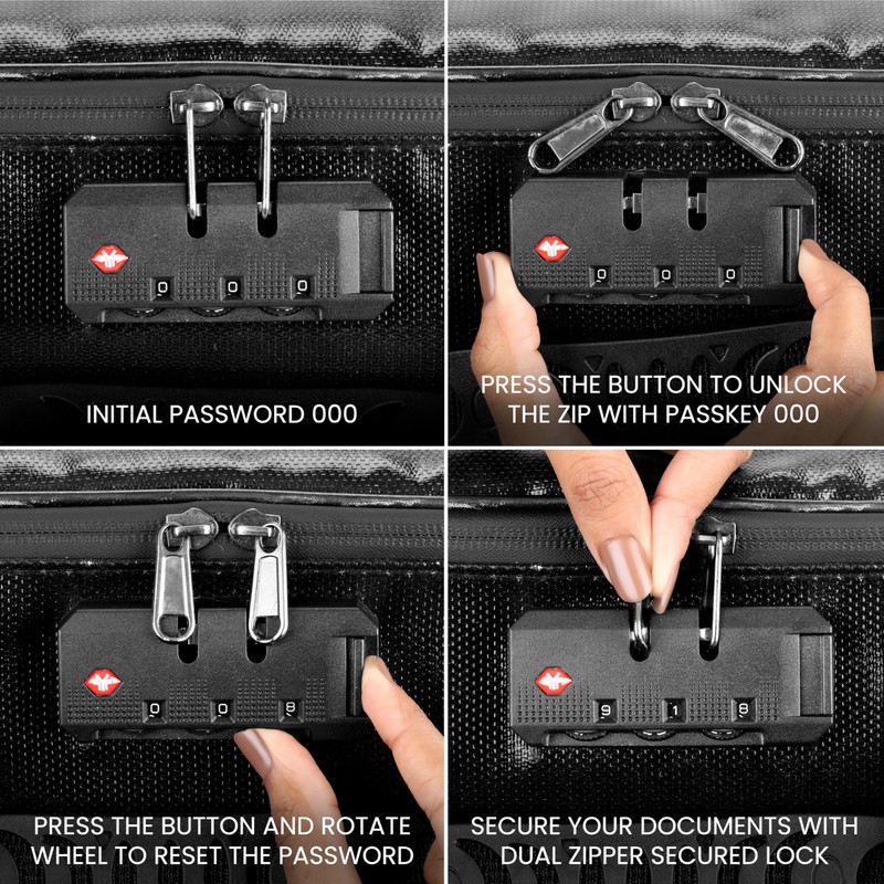 Belle Vous Fireproof Document Box - Waterproof & Fireproof Document