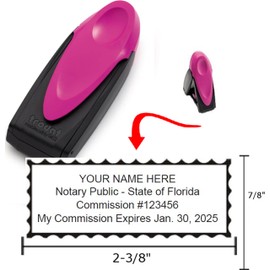 Pink Exclusive Mobile Notary Pocket Stamp | Florida