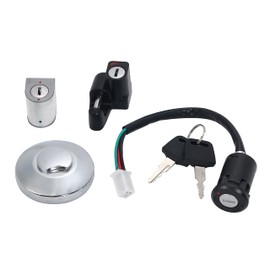 one+lifestyle Gasoline Tank Cap with Key 5 Piece Set, Universal Key Set for HONDA Honda Monkey Gorilla Chinese Tanks Fuel Tank Handle Lock Tank Cap Helmet Holder Key Switch Spare Key Bike Parts