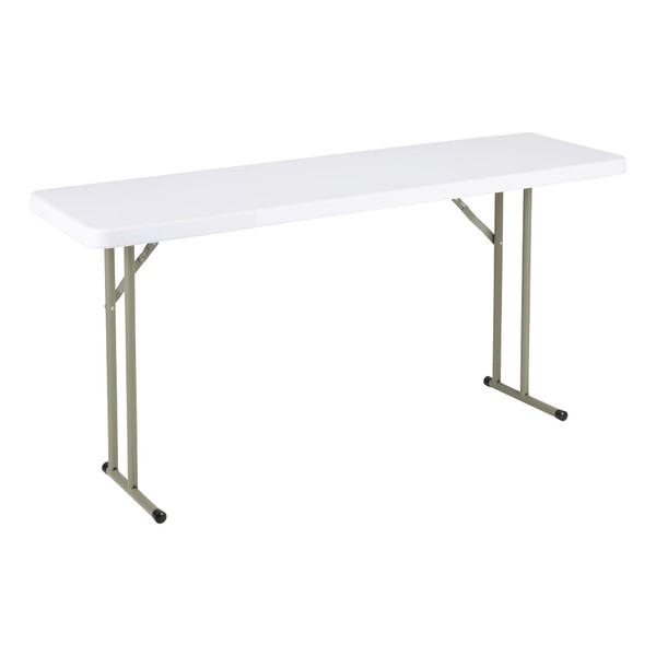 Norwood Commercial Furniture 5' Indoor/Outdoor Folding Training Table, Rectangular Blow-Molded