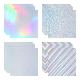 PATIKIL 12"x12" Holographic Cardstock, 60 Pack Metallic Iridescent Mirror Paper Foil Board Reflective Sheets for Scrapbook Poster DIY Craft, 4 Colors