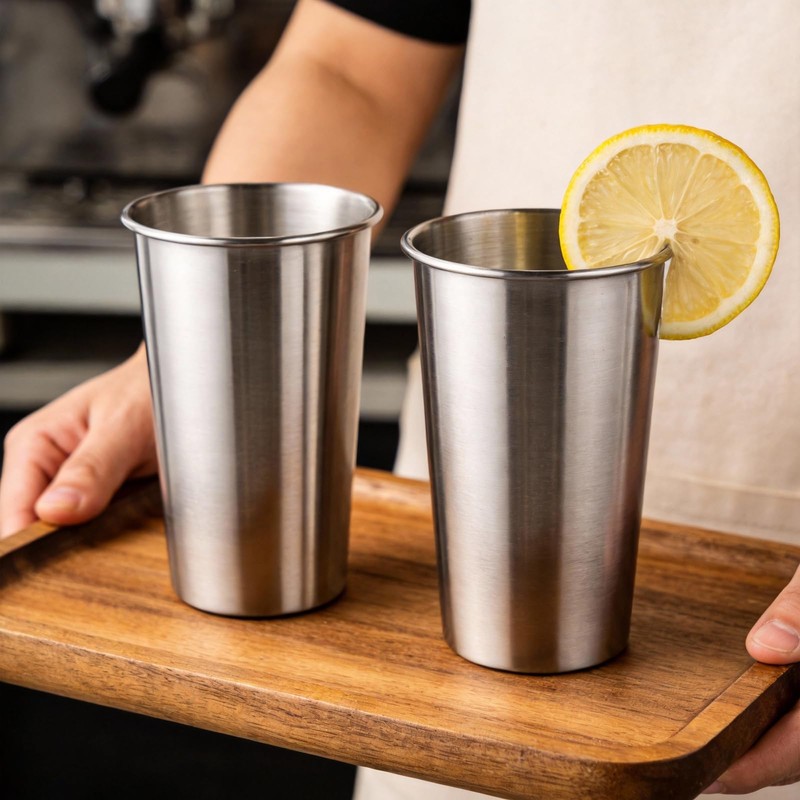 SOUJAP 10 PCS 16 oz Stainless Steel Cups, 500 ml