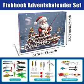 Angel Advent Calendar 2024, Advent Calendar Fishing 2024, Fishing Tackle Christmas Calendar Girls Bait Set, 2024 Deluxe Predatory Fish Angler Advent Calendar Angler for 24 Days Countdown Fishing Lover