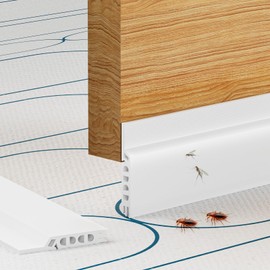 Door Draft Stopper, Door Sweep for Bottom of Door, Under Door Gap Filler, Weather Stripping Door Seal for Exterior & Interior Doors, Under Door Draft Blocker Soundproof/Insulator (White, 78inch)