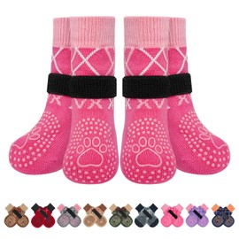 BEAUTYZOO Dog Socks to Prevent Licking Paws for Hardwood Floors Anti Slip, Dog Shoes Booties for Hot/Cold Pavement,Grippy Boots & Paw Protectors Traction Control for Small Medium Large Senior Dogs