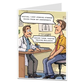 LimaLima Funny Birthday Card For Men Rude Male Doctor Design
