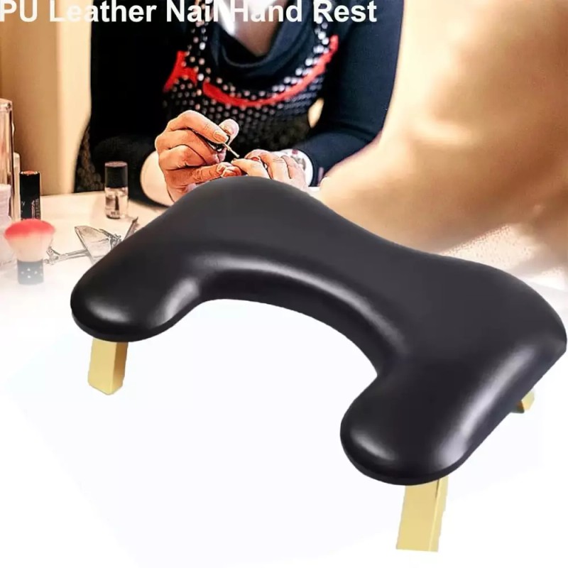 네일 팔 휴식 PU 가죽 테크 접이식 U자형 손 매니큐어