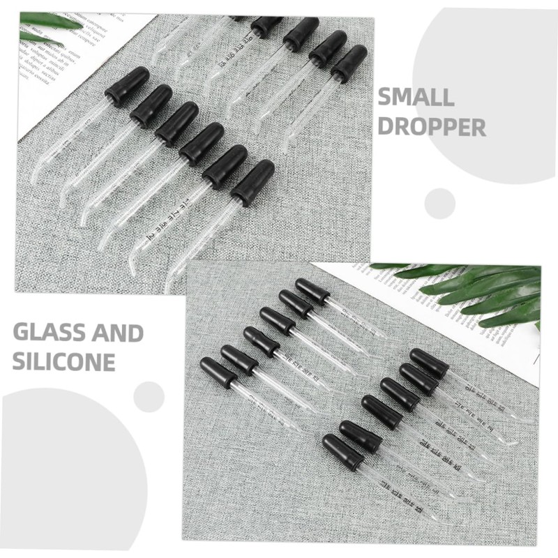 iplusmile Precision Calibrated 1ml Glass Droppers Bent Tip Lab Pipettes