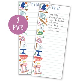 Gina B Designs - Set of 2 - List Pad, Notepad, Fridge Pad, Shopping List, To-Do List with Attachable Magnet, Made in the U.S.A. - My Kitchen