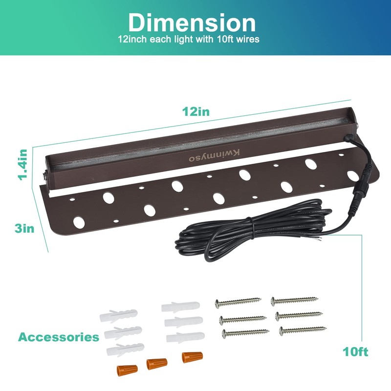 Kwinmyso 4-Packs 5W 12 Inch LED Hardscape Paver Lighting,12V AC/DC