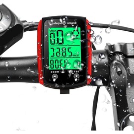 Bicycles Odometer and Speedometer, Wired Waterproof Cycle Bike Computer with LCD Display Waterproof Speedometer for Bike zzhugyin (Red)