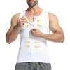 PODFAN Mens Compression Shirt Zipper, Gynecomastia Tummy Control Vest, Back