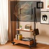 Mobile TV Cart Rolling TV Stand with Large Storage Cabinet