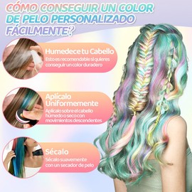 HomeChi Tinte de Pelo en Polvo 8 Colores, Tinte Pelo en Polvo Desechable Lavable para Niñas y Niños Cumpleaños Fiesta Navidad Halloween Cosplay